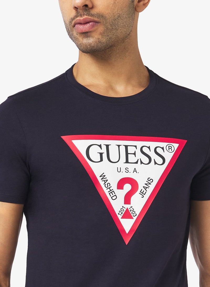 GUESS Crew Neck  Short Sleeve Original Logo T-Shirt - Image 3